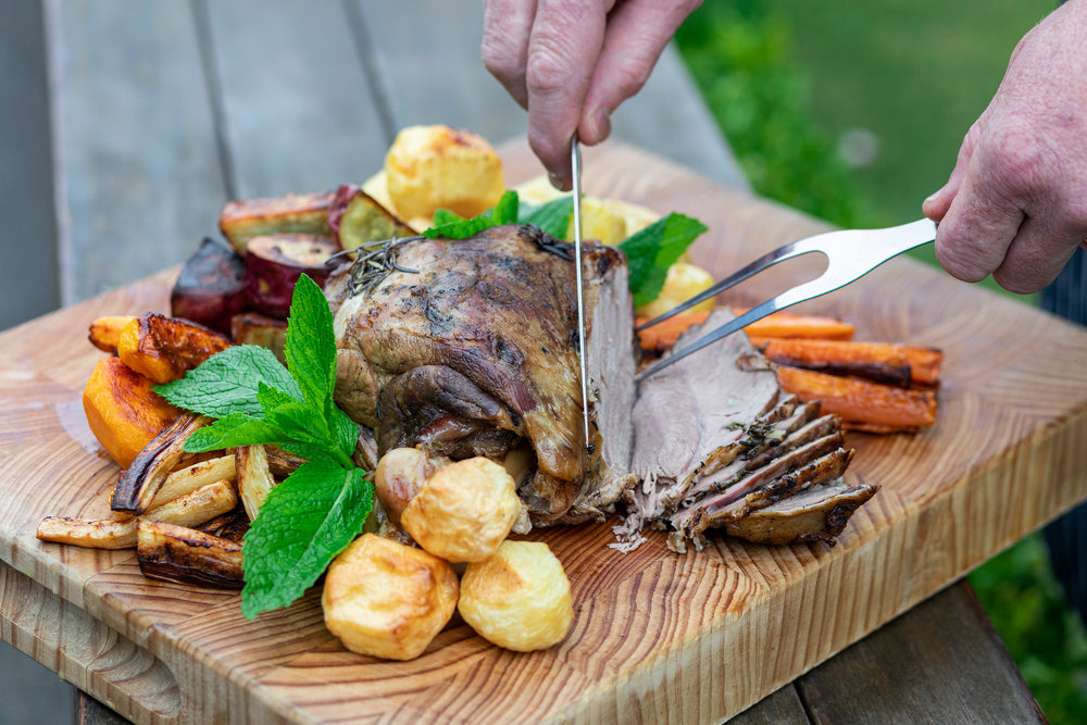 Roasted French Style Lamb Leg Bone in